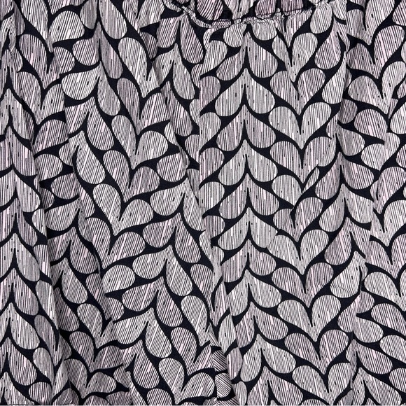 2X SHORTS BLACK WHITE PINK HEART PRINT LACE ACCENT CADUAL LIGHTWEIGHT - Picture 4 of 8